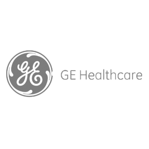A grayscale logo featuring the circular “GE” emblem on the left and the text “GE Healthcare” on the right.