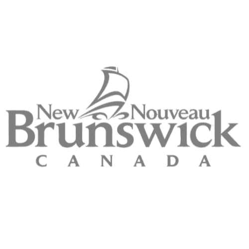 Government of new Brunswick Canada logo. Includes the outline of a ship in the middle